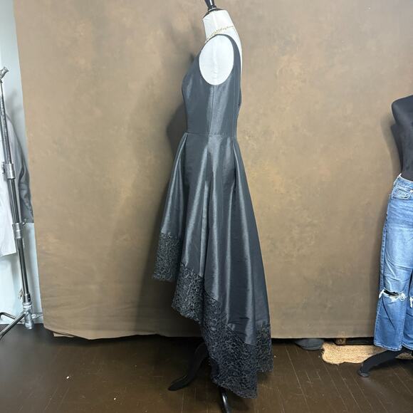 Monique Lhuillier ML Collection Black High-Low Lace Hem Gown – Size 10 - Picture 7 of 13